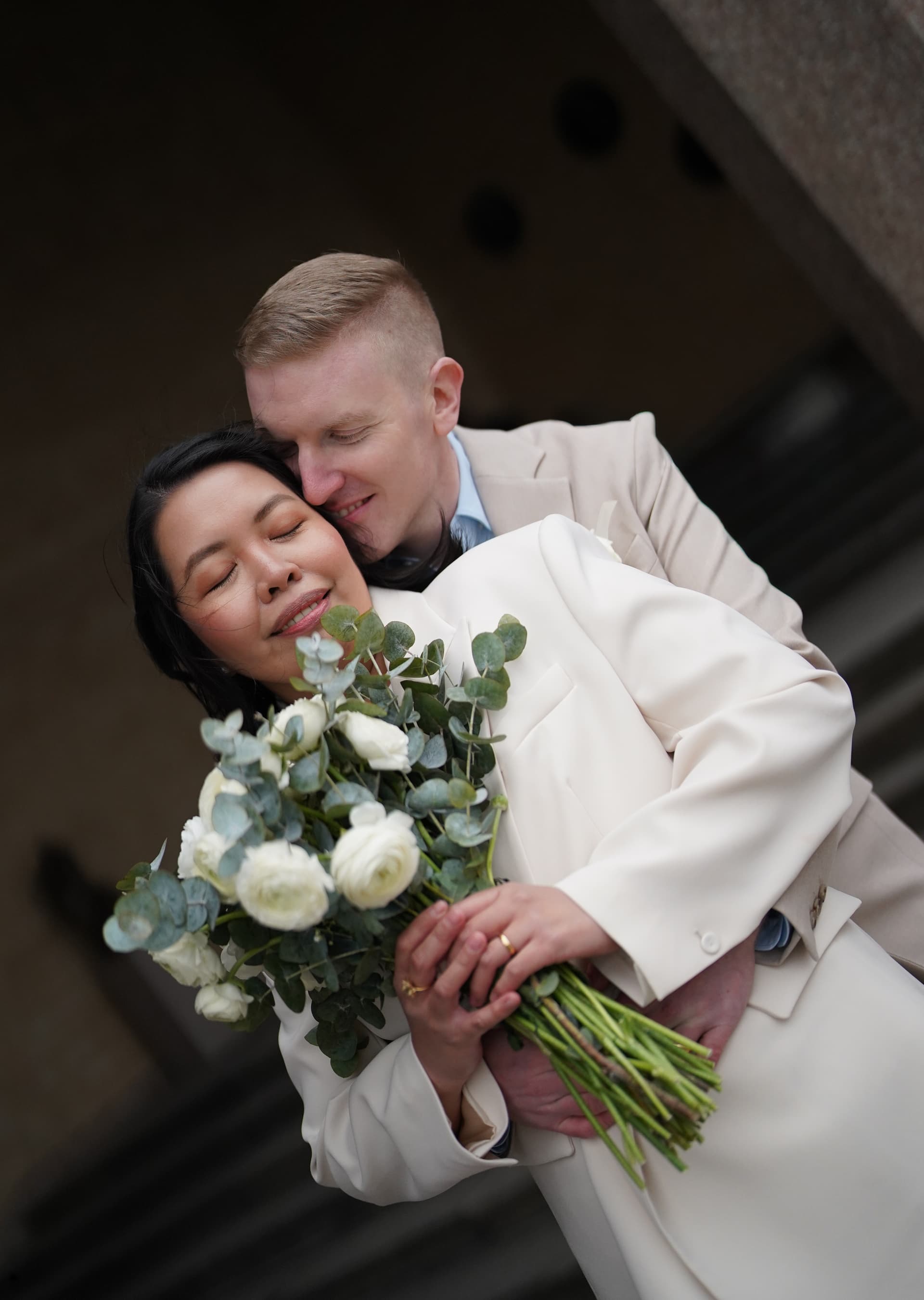 Wedding couple photographed by Abby